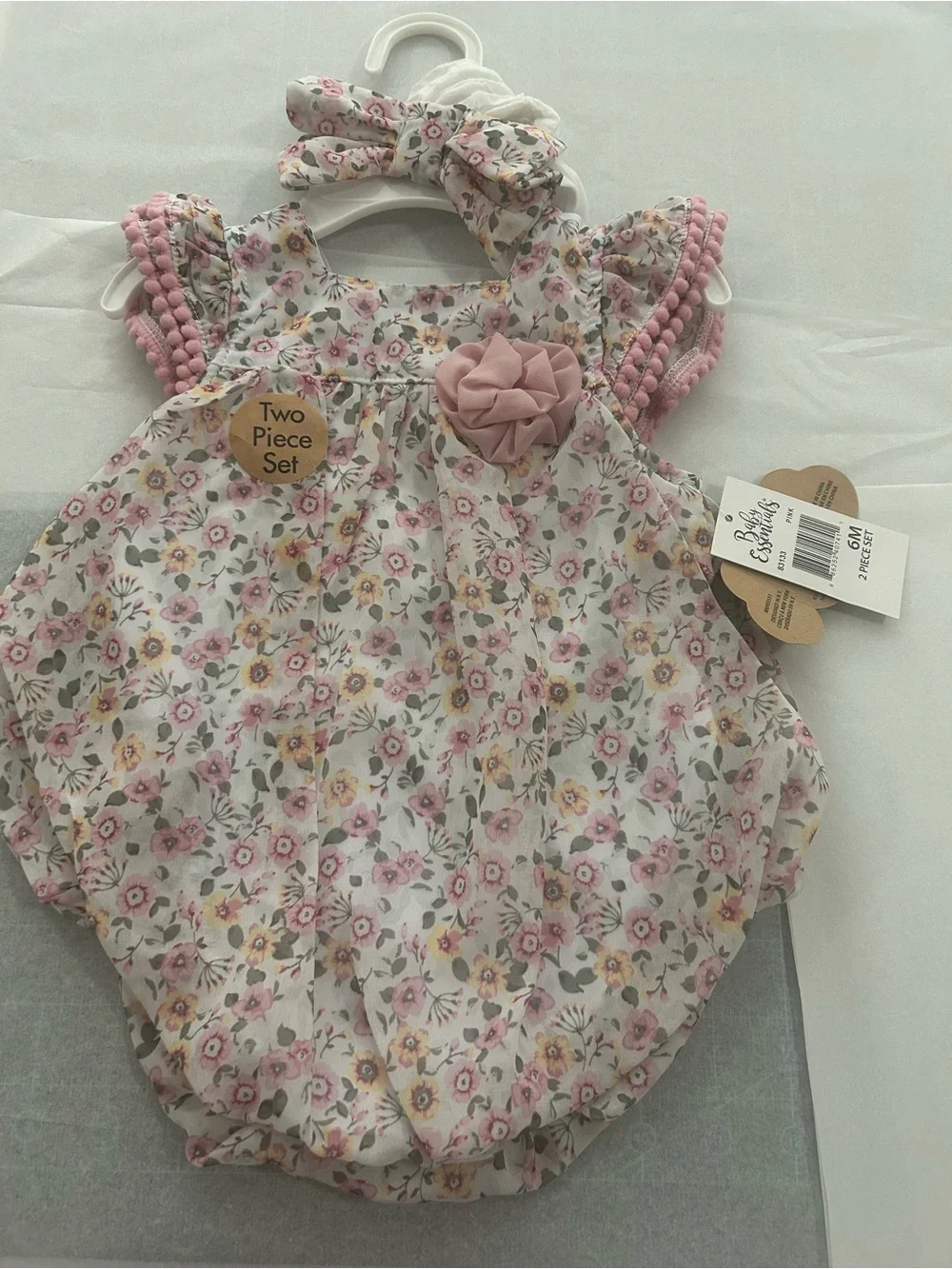 NWT Baby Essentials Girls 20-Piece Lot 6 Mon Dresses Blanket Headbands Outfits